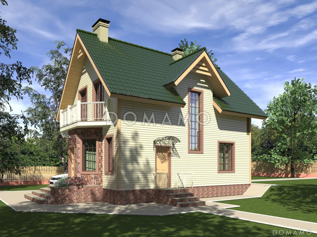 Проект небольшого загородного дома с двумя эркерами для постоянного проживания / 6