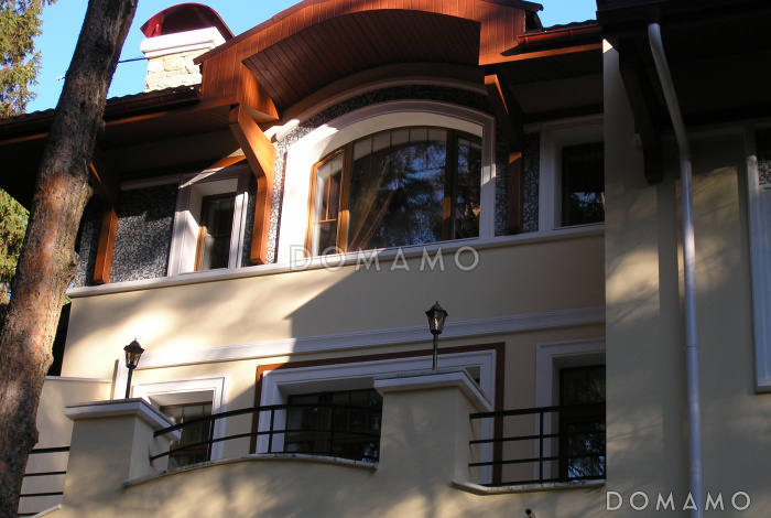 Проект коттеджа в стиле модерн с гаражом на 2 а/м и сауной Проект коттеджа в стиле модерн с гаражом на 2 а/м и сауной