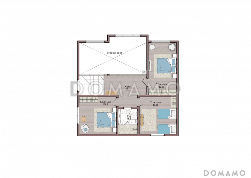 Серый Жемчуг 201 / План 2 этажа