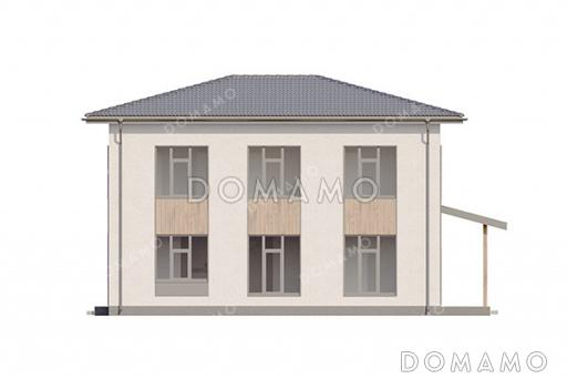Проект двухэтажного дома с 4 спальнями, совмещенной кухней-гостиной и 4 санузлами / Фасад 2