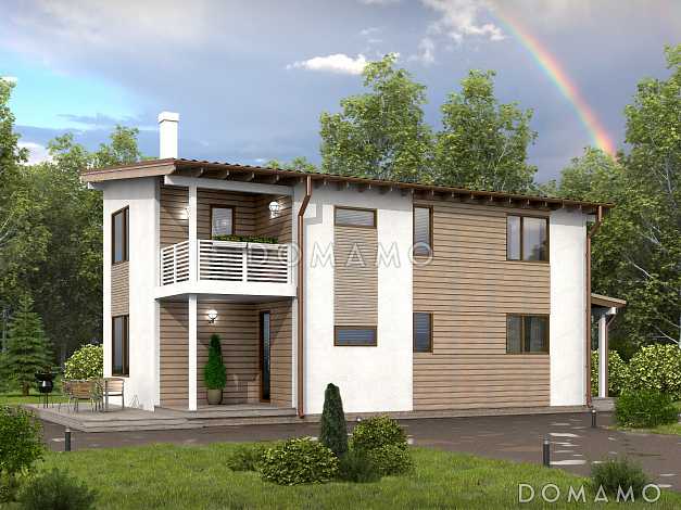 Проект каркасного дома с односкатной крышей