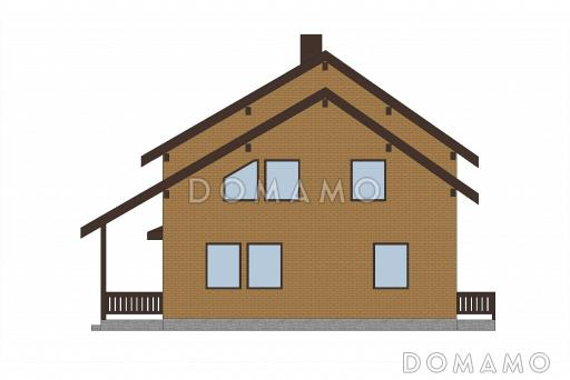 Проект кирпичного дома с постирочной на мансардном этаже / Фасад 2