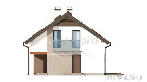 Проект одноэтажного мансардного дома из газобетона с просторной светлой гостиной / Фасад 3