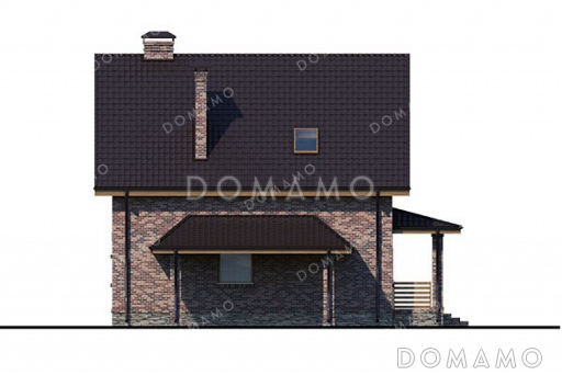 Проект дома с сауной и навесом для авто / Фасад 4