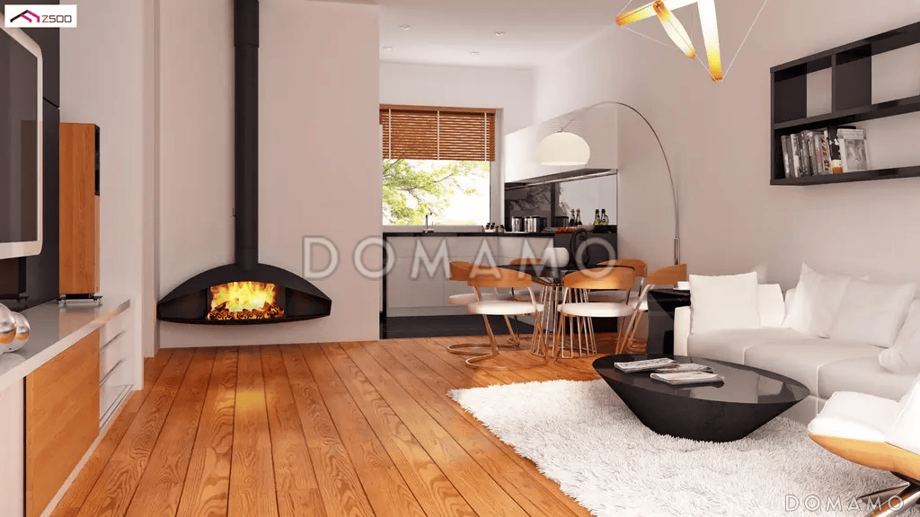 Проект одноэтажного дома из газобетона с 3 спальнями и светлой гостиной / 7