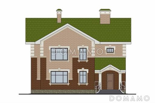 Проект дома из пенобетона с оптимальным набором помещений / Фасад 1