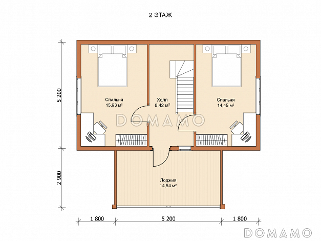 Каркасный дом "Мелитта" / План 2 этажа