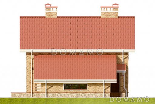 Проект дома из пеноблоков с французскими балконами / Фасад 2