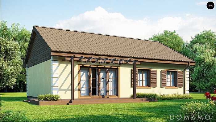 Проект простого одноэтажного дома из кирпича с тремя спальнями и просторной гостиной Проект простого одноэтажного дома из кирпича с тремя спальнями и просторной гостиной