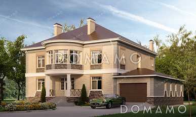 Проект усадьбы в классическом стиле с четырьмя спальнями, кабинетом, гаражом и подвалом Проект усадьбы в классическом стиле с четырьмя спальнями, кабинетом, гаражом и подвалом