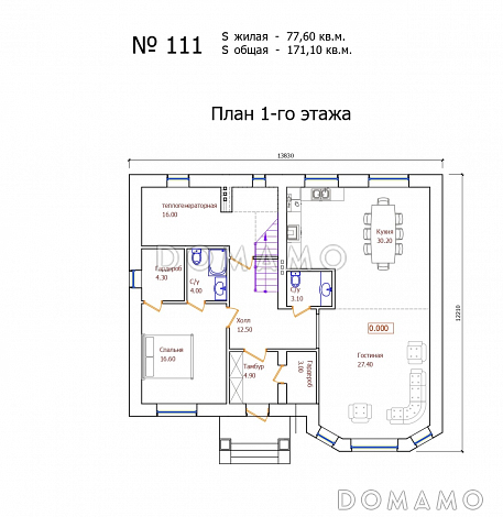 Проект 111 / План 1 этажа