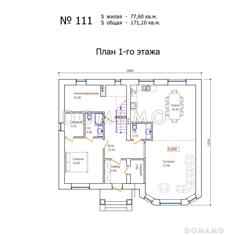 Проект 111 / План 1 этажа