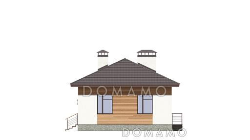 Проект дома по технологии ЛСТК с гостиной, кухней-столовой, спальнями / Фасад 3