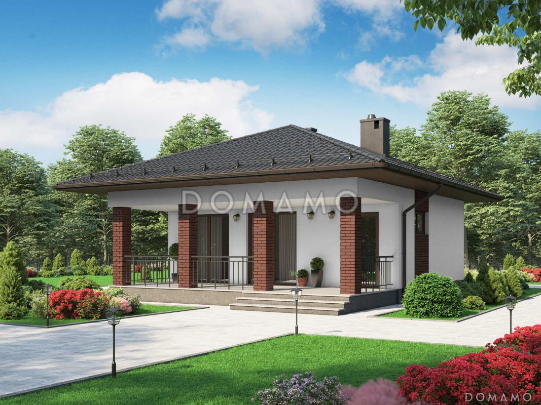 Проект гостевого дома из газобетона с сауной и комнатой отдыха / 1