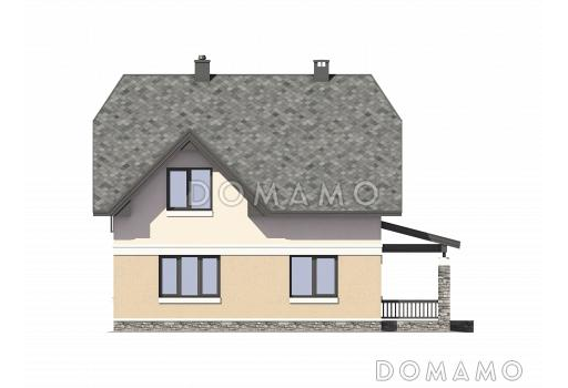 Проект дома из газобетона до 200 кв.м / Фасад 2