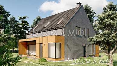 Проект современного двухэтажного дома с террасой в стиле БарнХаус S-219