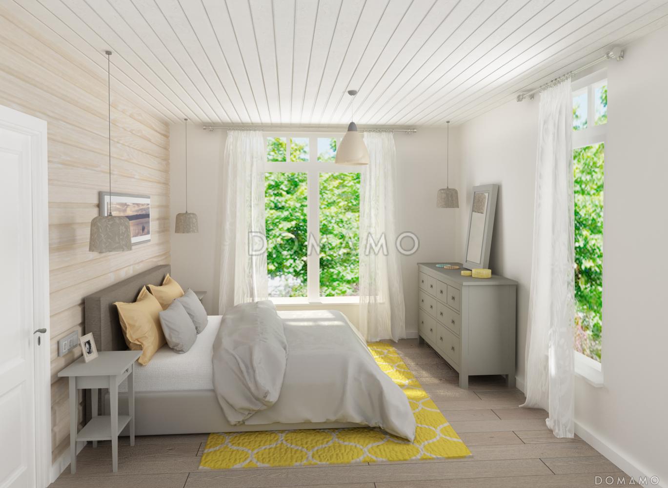 Проект одноэтажного каркасного дома с камином / 8