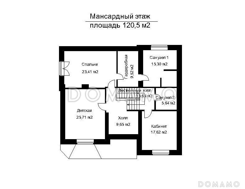 Проект дома с наружными и внутренними лестницами  / План 2 этажа