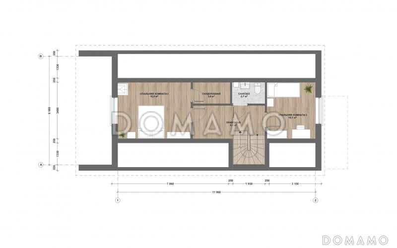 С-139.1 двухэтажный дом / План 2 этажа