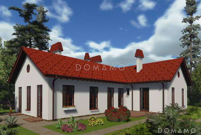 Проект одноэтажного дома с чердачным помещением Проект одноэтажного дома с чердачным помещением