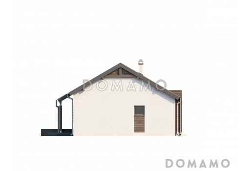 Проект одноэтажного дома из кирпича с современными фасадами и эркерами / Фасад 3