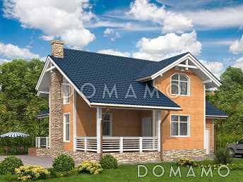 Проект каркасного дома с гаражом для одной машины