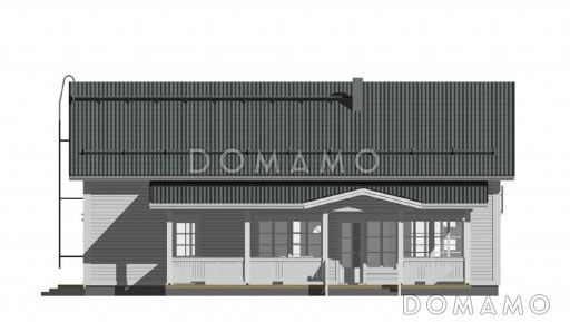 Проект каркасного дома с санузлом на мансардном этаже / Фасад 2