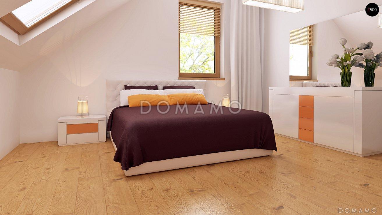 Проект одноэтажного дома из газобетона с мансардой и просторной гостиной / 61