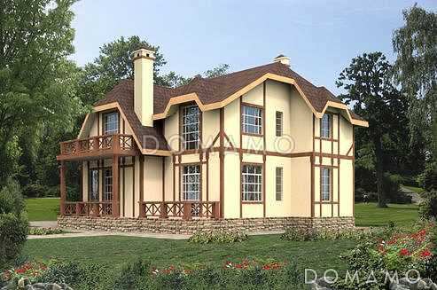 Проект двухэтажного дома с гаражом из СИП панелей