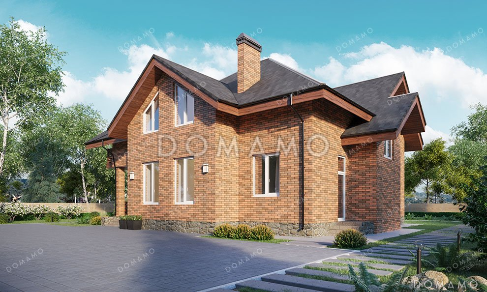 Проект одноэтажного дома с мансардой и просторной террасой / 2