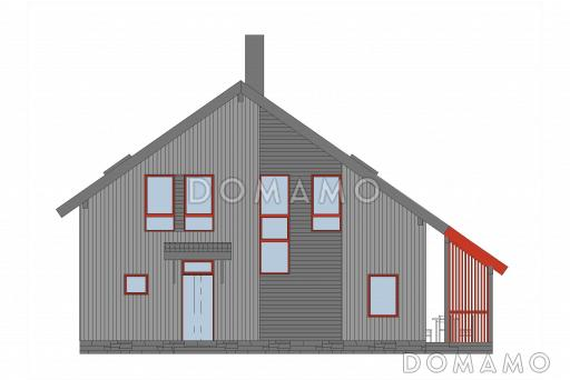 Проект кирпичного дома с ванной комнатой на втором этаже / Фасад 3
