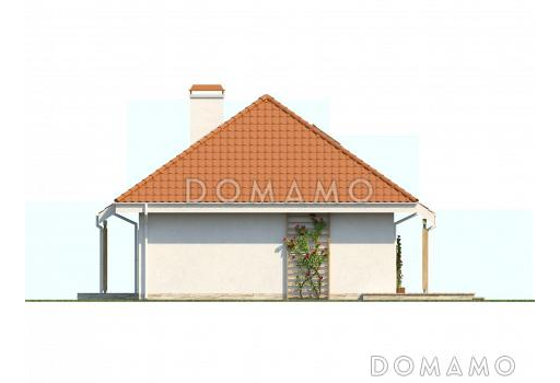 Проект одноэтажного дома из кирпича со свободной планировкой на мансардном этаже / Фасад 2