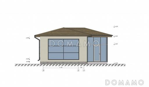 Проект бани с комнатой отдыха S-68 / Фасад 2