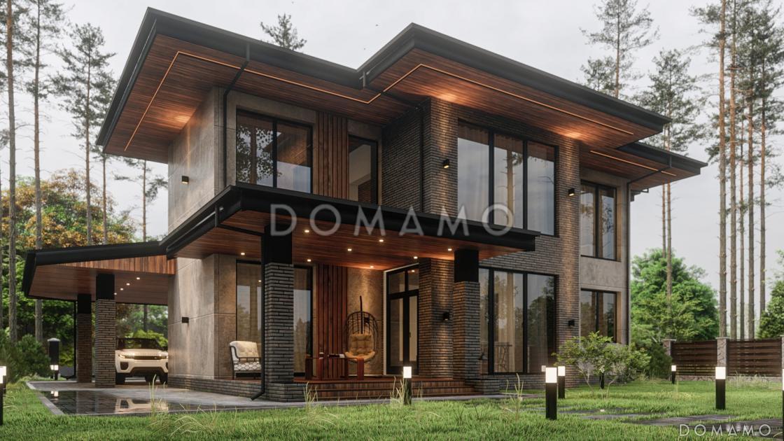 Проект двухэтажного дома из газобетона с мастер-спальней и верандой / 4