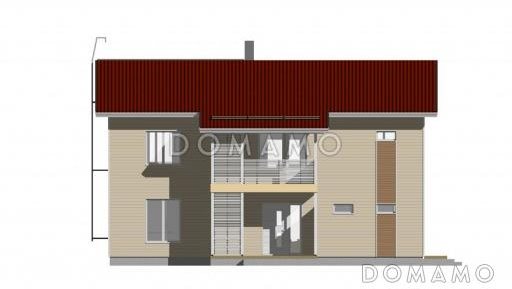 Проект двухэтажного дома с уютным небольшим кабинетом на первом этаже / Фасад 1