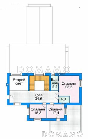 Проект комфортабельного дома с большим бассейном, бильярдной, домашним кинотеатром, тренажерным залом и зимним садом / План 2 этажа Проект комфортабельного дома с большим бассейном, бильярдной, домашним кинотеатром, тренажерным залом и зимним садом / План 2 этажа