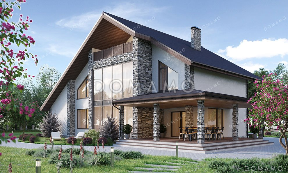 Проект двухэтажного дома с мансардой и гаражом / 3