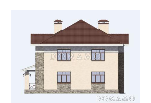 Проект двухэтажного кирпичного дома с вторым светом / Фасад 3