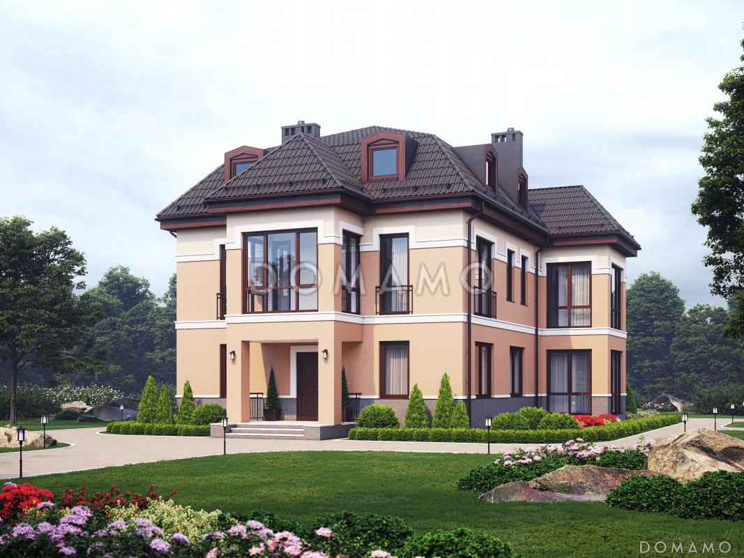 Проект двухэтажного особняка из газобетона с мансардой / 1