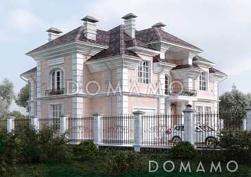 Проект особняка в классическом стиле с 5 спальнями, гаражом и открытой террасой Проект особняка в классическом стиле с 5 спальнями, гаражом и открытой террасой