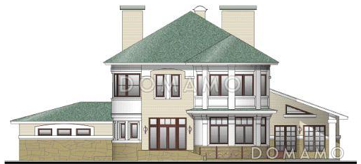 Проект жилого дома с гаражом / Фасад 3