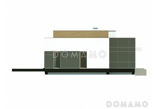 Проект современного одноэтажного дома из газобетона с тремя спальнями и светлой просторной гостиной / Фасад 2