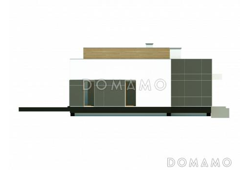 Проект современного одноэтажного дома из газобетона с тремя спальнями и светлой просторной гостиной / Фасад 2
