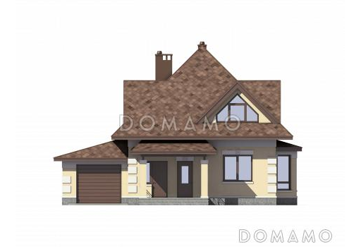 Проект дома из газобетона с гаражом / Фасад 1