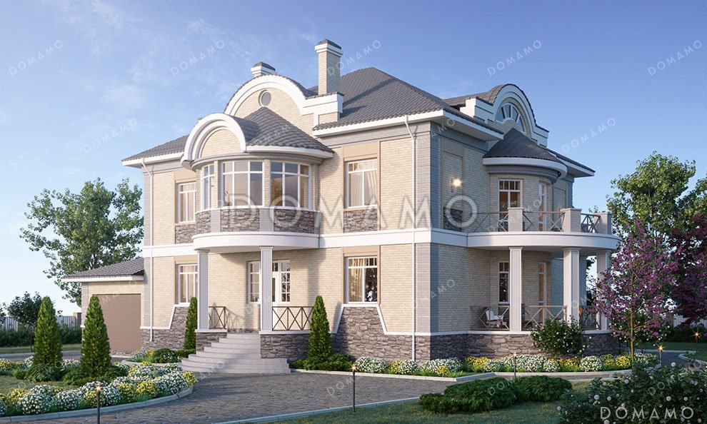 Проект дома с мансардой и гаражом на два авто / 2