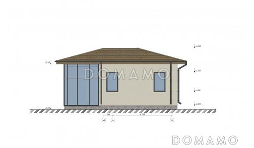 Проект бани с комнатой отдыха S-68 / Фасад 4