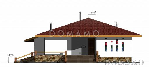 Проект бани с бассейном и террасой для отдыха / Фасад 1