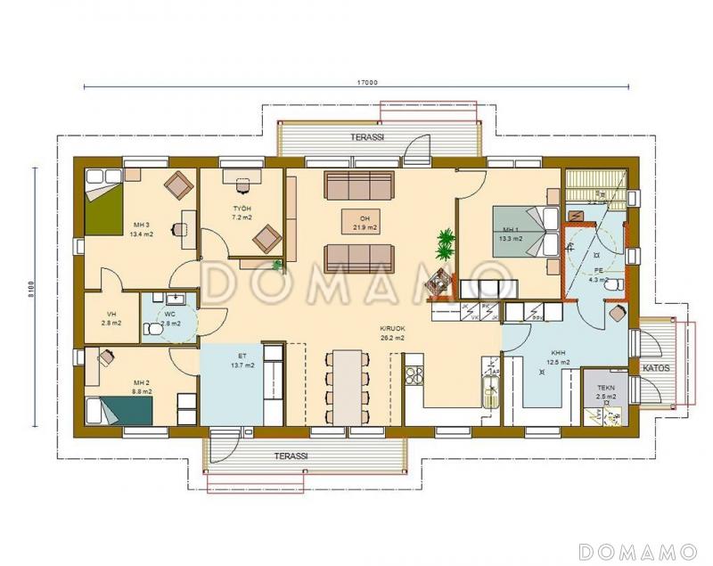 Проект дома c камином / План 1 этажа