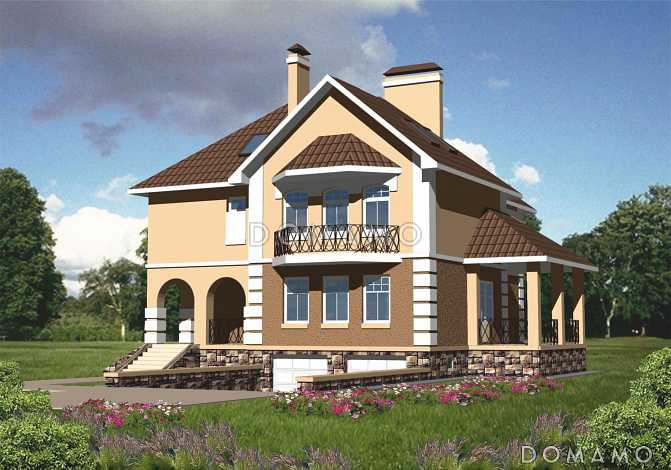 Проект коттеджа с подземным гаражом Проект коттеджа с подземным гаражом