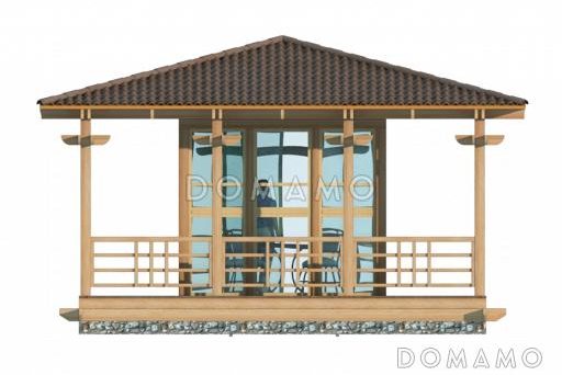 Проект квадратной беседки / Фасад 2